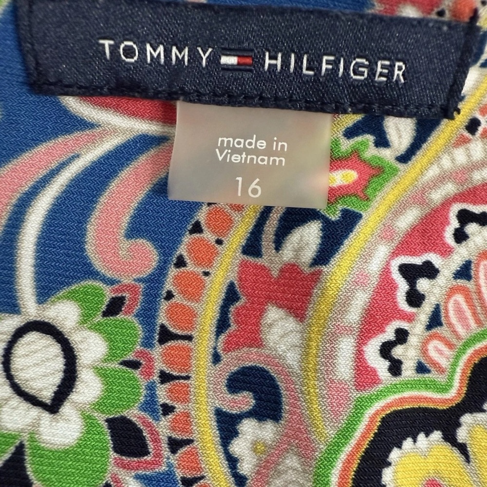 Tommy Hilfiger Multicolor Paisley Sleeveless Shift Dress Size 16 - Picture 8 of 9